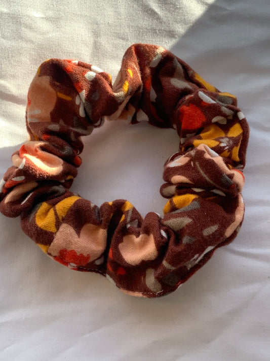 Brown Color Chip Mini Scrunchie