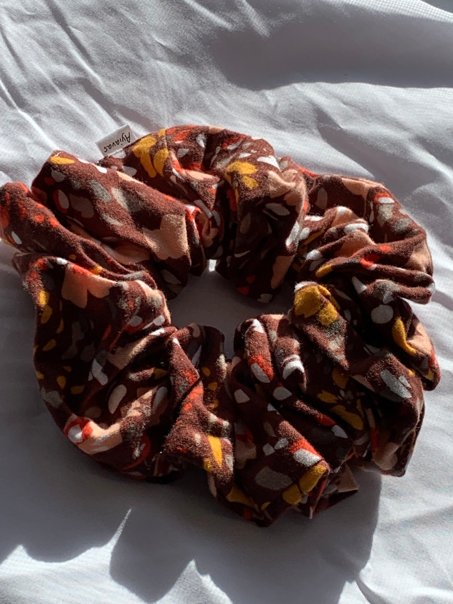 Brown Color Chip Jumbo Scrunchie