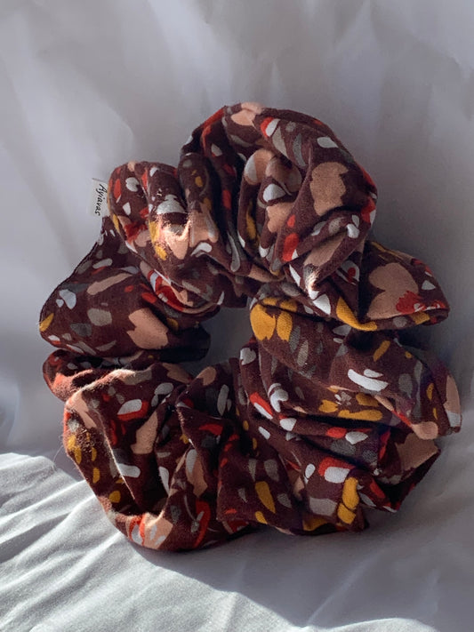 Brown Color Chip Jumbo Scrunchie