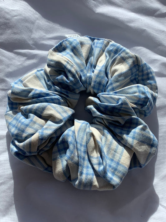 Light Blue Picnic Jumbo Scrunchie