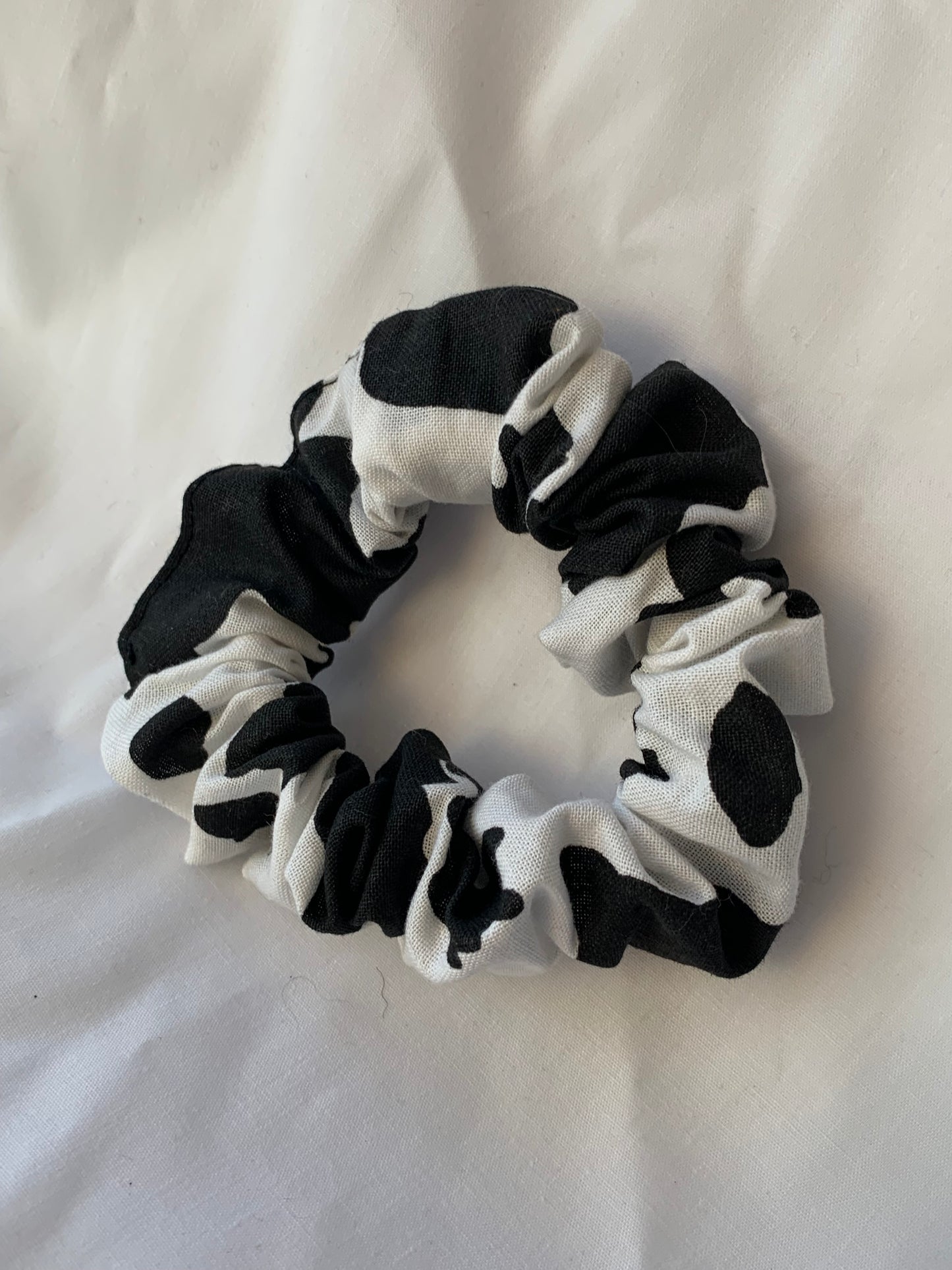 Cow Print Mini Scrunchie